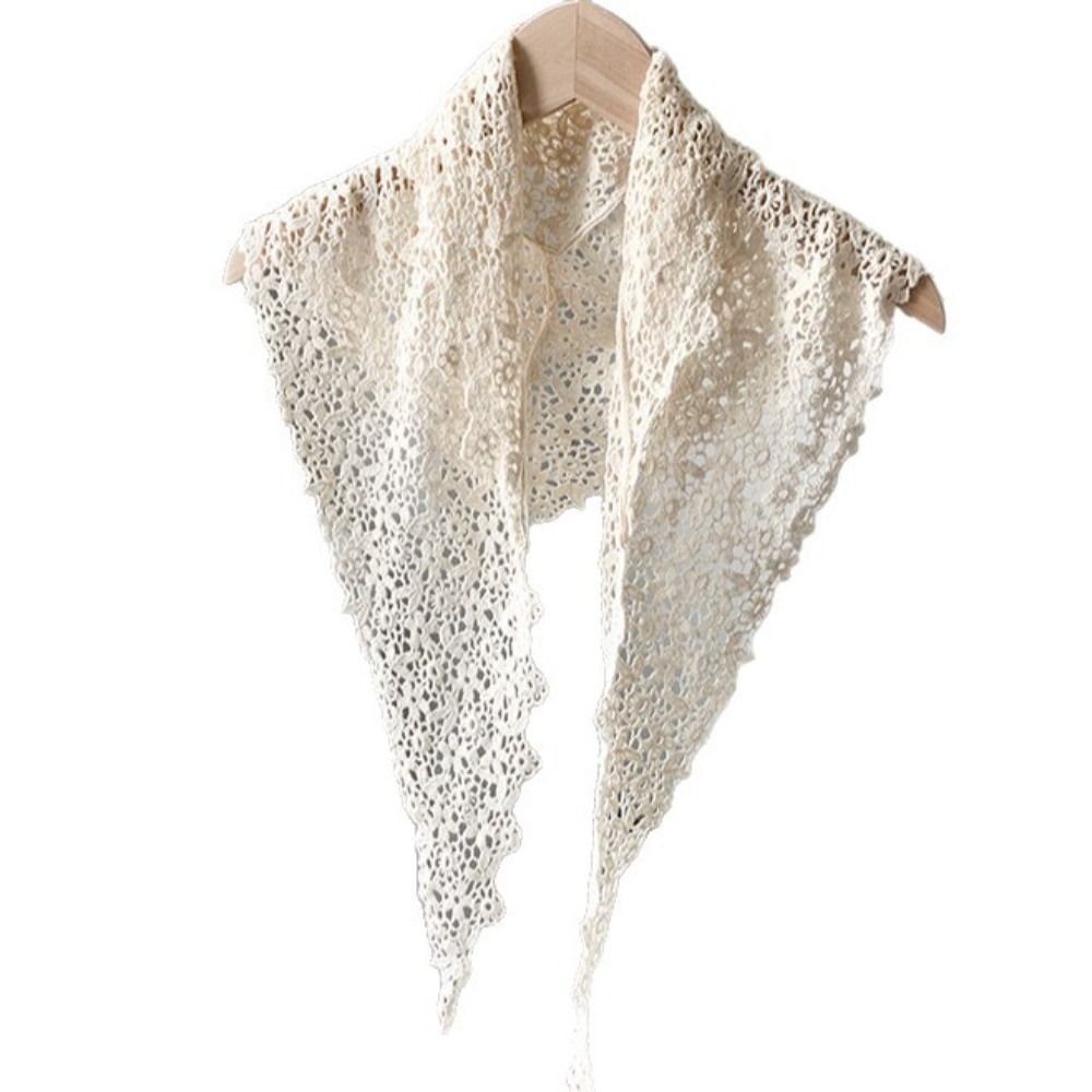Headband Summer Knit - Sweet Sheer Mesh Floral Lace Scarf
