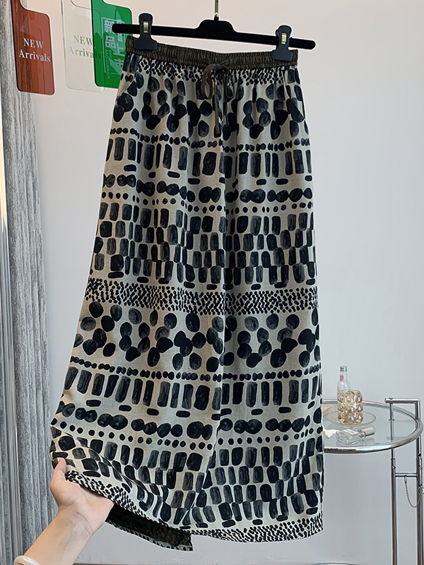 Retro Floral Print Loose Light - огляд і ціна Midi Skirt Floral